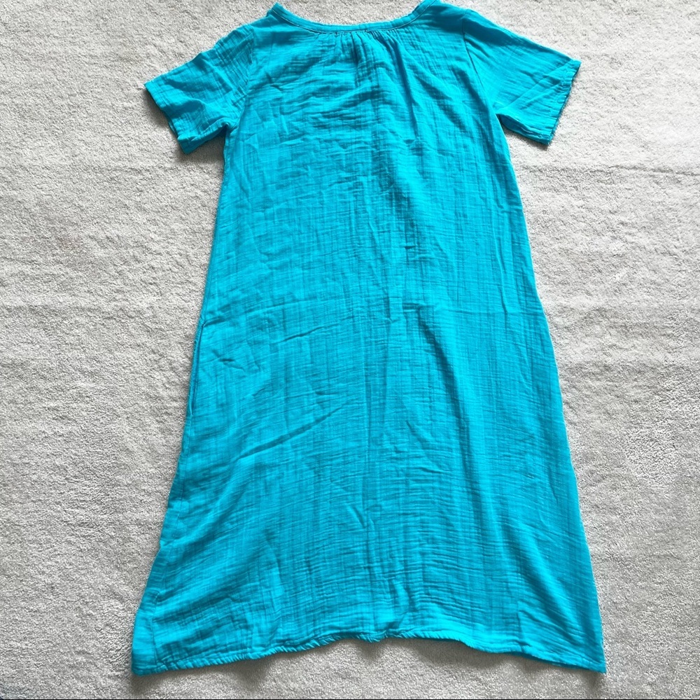 STARK X OVERSIZED BLUE COTTON MIDI DRESS SIZE XS MINIMALIST Chic Contemporary - Picture 3 of 13